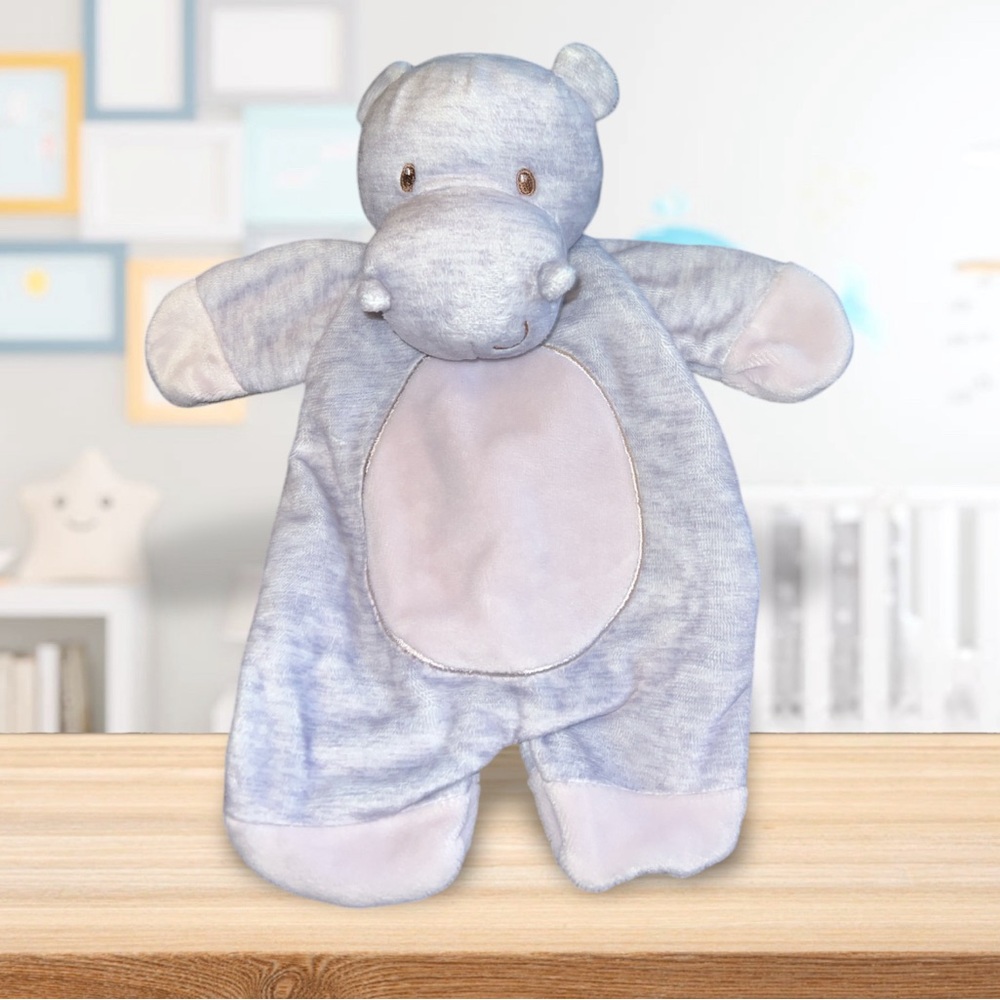 Baby GUND Playful Pals Gray Hippo Plush 9 inches Stuffed Animal Toy Lovey